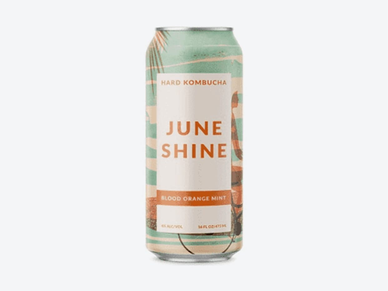 Product Name Juneshine Hard Kombucha - Blood Orange Mint - 16oz can - Wrigley Only