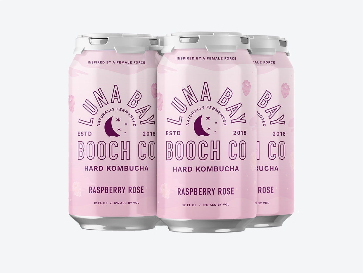 Product Name Luna Bay Hard Kombucha - Raspberry Rose 4pk