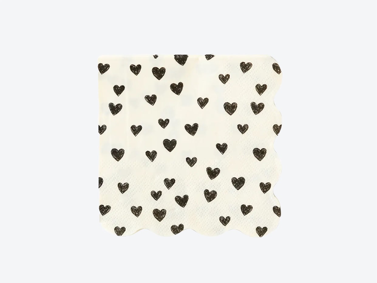 Product Name Black Hearts Cocktail Napkin (24ct)