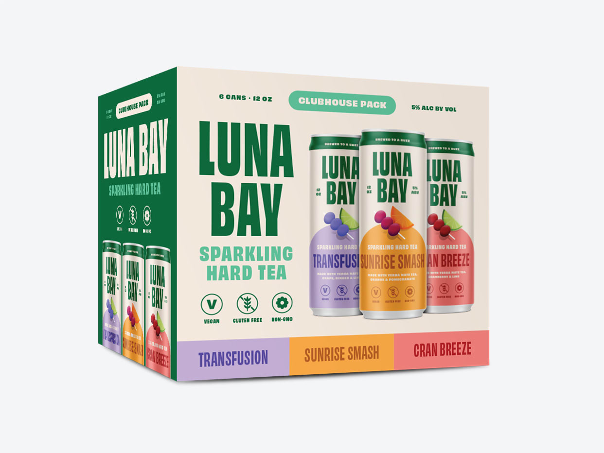 Product Name Luna Bay Hard Kombucha - Clubhouse Sparkling Tea Variety 6pk