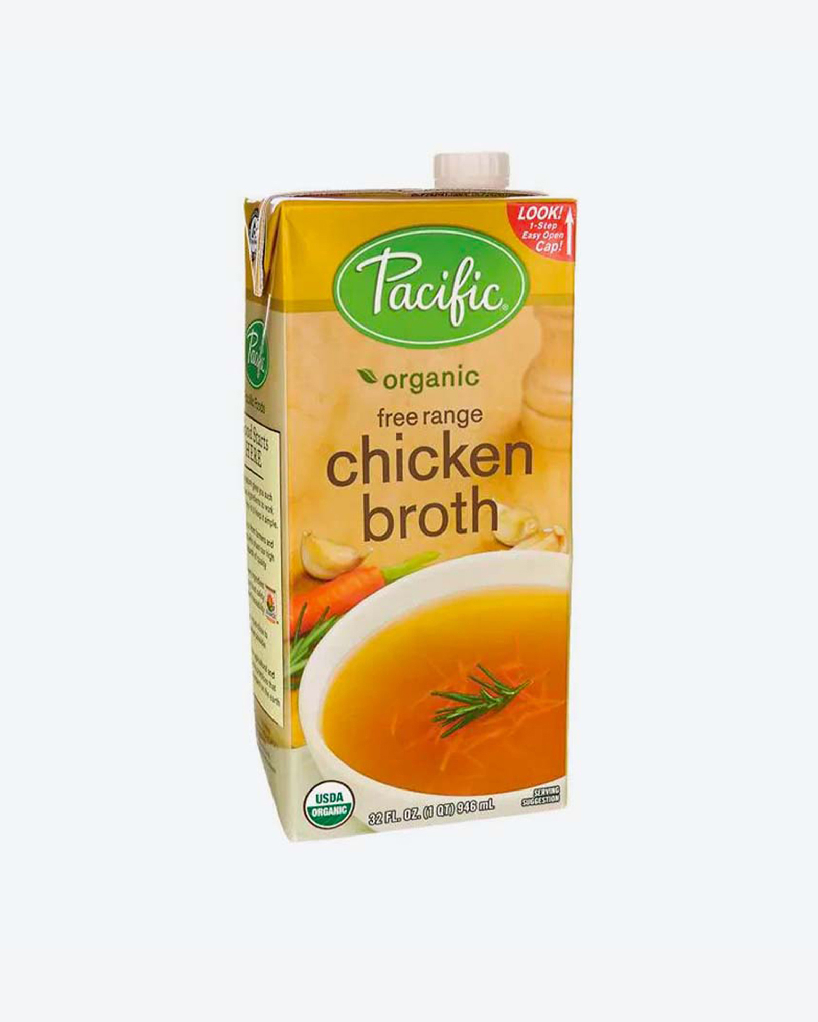 Pacific Natural Foods Free-Range Chicken Broth (Pack of 6) - Low