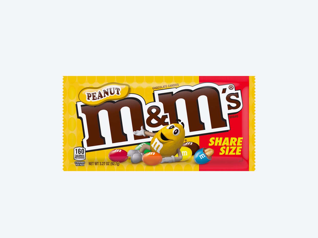 M&M's Chocolate Candy, Peanut, Share Size, 3.27 oz, 24-count