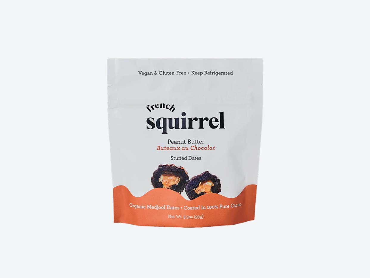 French Squirrel - Peanut Butter Bateaux au Chocolat Stuffed Dates