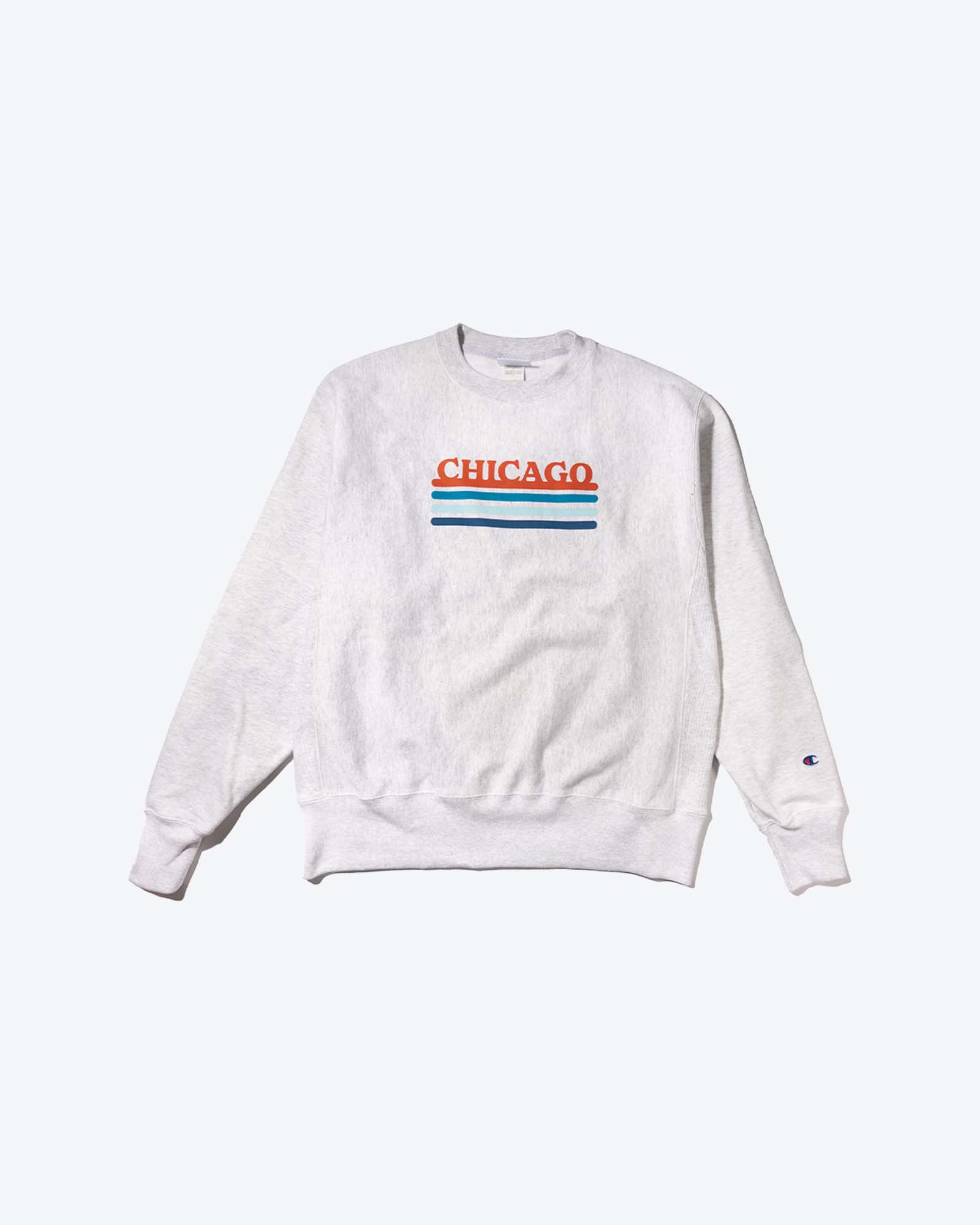 Chicago Retro Stripe Champion Sweatshirt - Red & Blue Combo