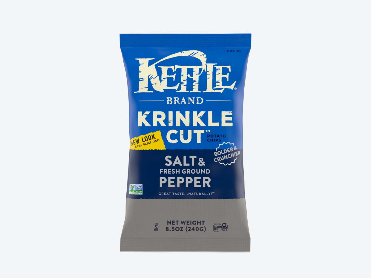 Kettle Brand Krinkle Cut Potato Chips Salt and Fresh Ground Pepper