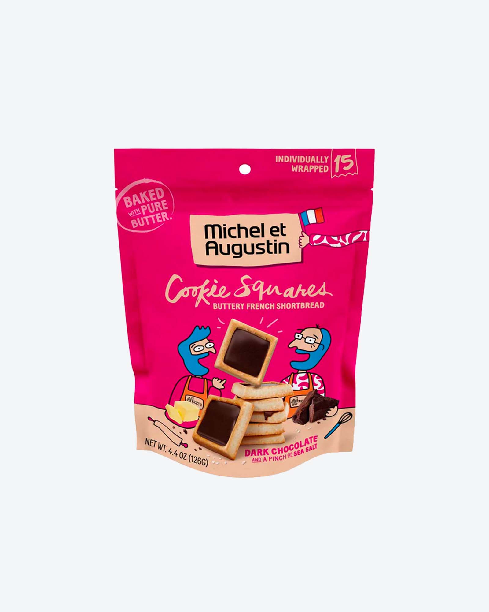 Michel et Augustin Gourmet Chocolate Cookie Squares, Milk Chocolate &  Hazelnut