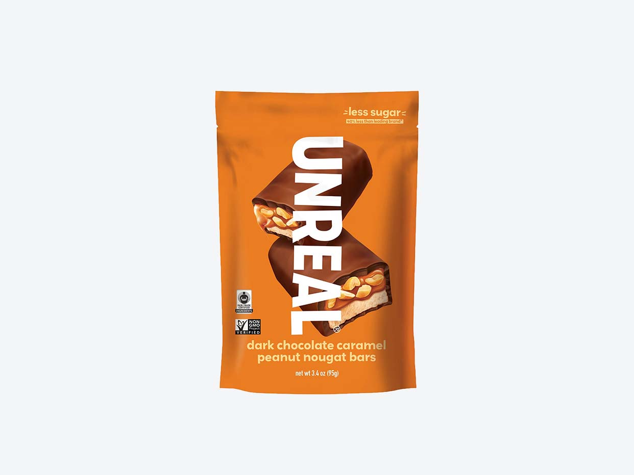 Unreal - Dark Chocolate Caramel Peanut Nougat Bars