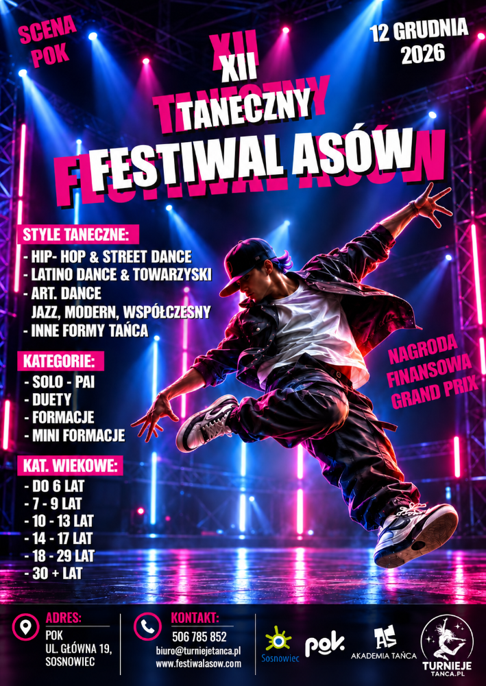 Plakat turnieju XII Taneczny Festiwal Asów