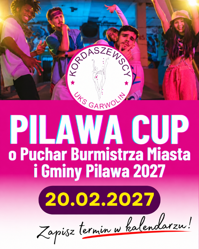 Plakat turnieju PILAWA CUP o Puchar Burmistrza Miasta i Gminy Pilawa 2027