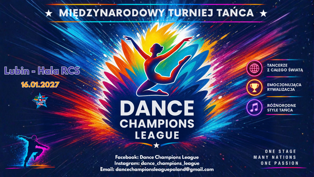 Plakat turnieju Międzynarodowy Turniej Tańca "Dance Champions League"