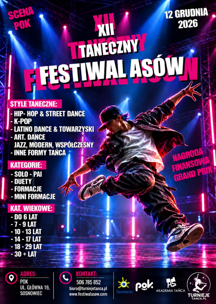 Plakat turnieju XII Taneczny Festiwal Asów