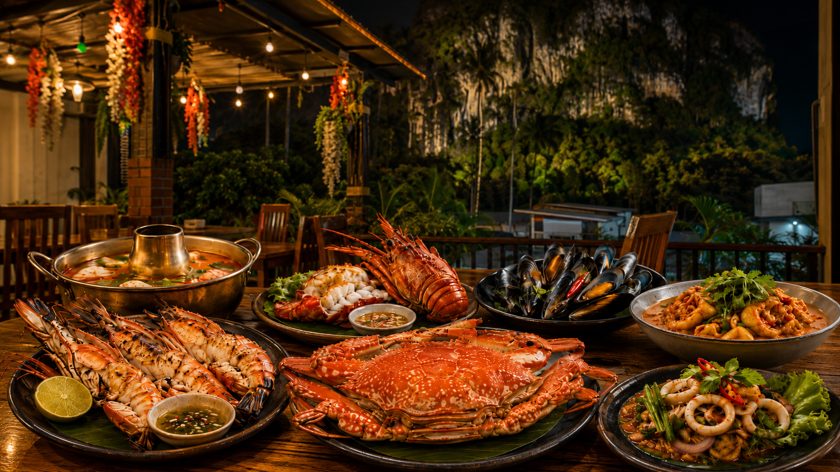 The Crab House restaurant dining area in Ao Nang, Krabi