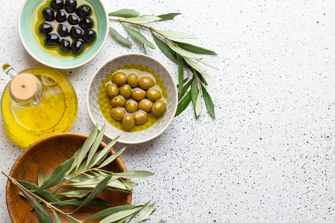 olives and olive oil