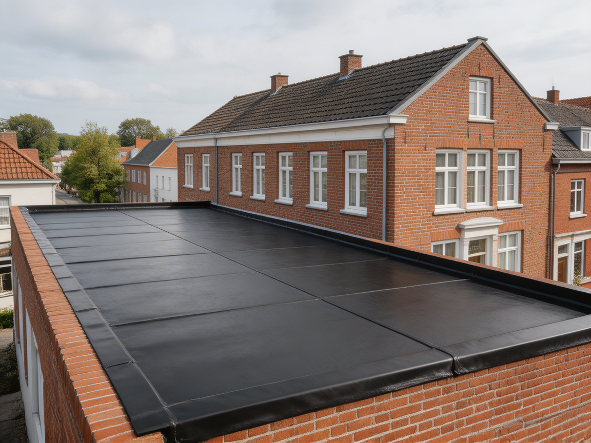 Voorbeeld van plat dak met EPDM dakbedekking