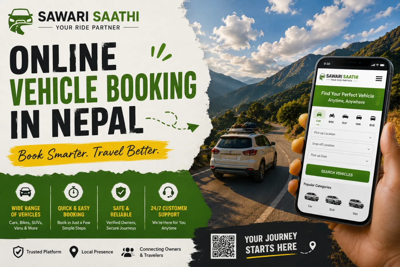 Online Vehicle Booking in Nepal | Sawari Saathi-Your Ride Partner
