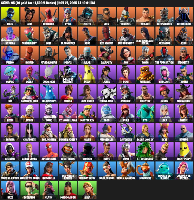 Fortnite Account ( XBOX / PC ) (Lara Croft) (95 Skins) Fortnite Account ( XBOX / PC ) (Lara Croft) (95 Skins)