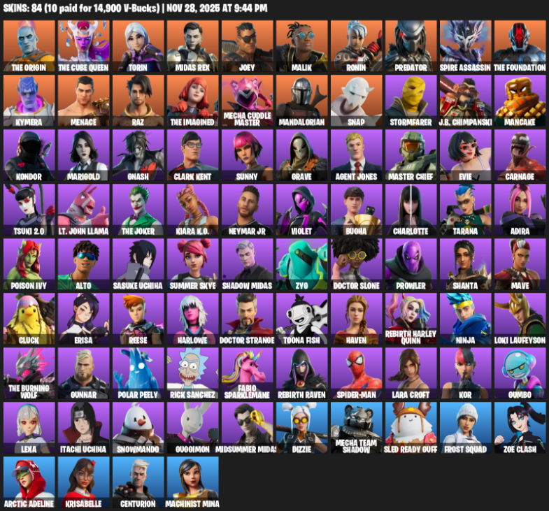 Fortnite Account ( XBOX / PC ) (Lara Croft) (84 Skins) Fortnite Account ( XBOX / PC ) (Lara Croft) (84 Skins)