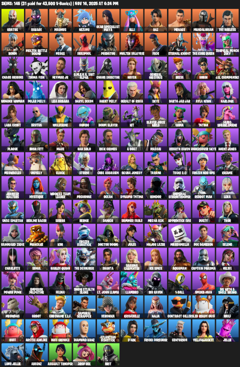 Fortnite Account ( XBOX / PC ) (Lara Croft) (145 Skins) Fortnite Account ( XBOX / PC ) (Lara Croft) (145 Skins)