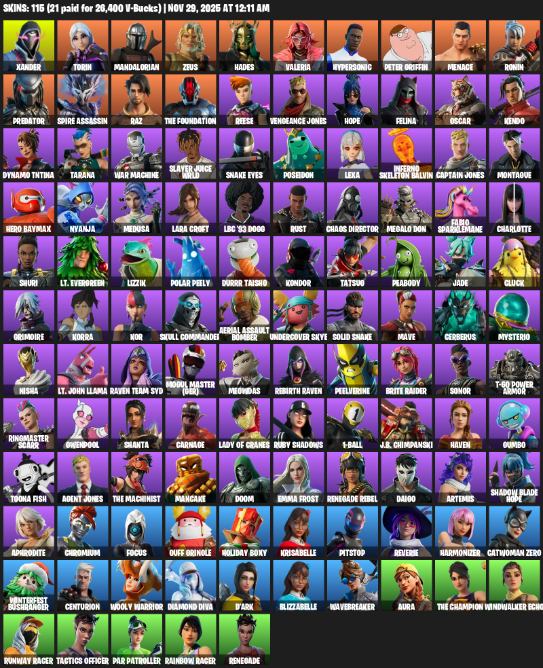 Fortnite Account ( PLAYSTATION / PC ) (Leviathan Axe) (115 Skins) Fortnite Account ( PLAYSTATION / PC ) (Leviathan Axe) (115 Skins)