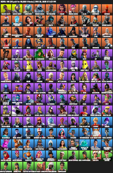 Fortnite Account ( PLAYSTATION / XBOX / PC ) (Travis Scott) (146 Skins) Fortnite Account ( PLAYSTATION / XBOX / PC ) (Travis Scott) (146 Skins)