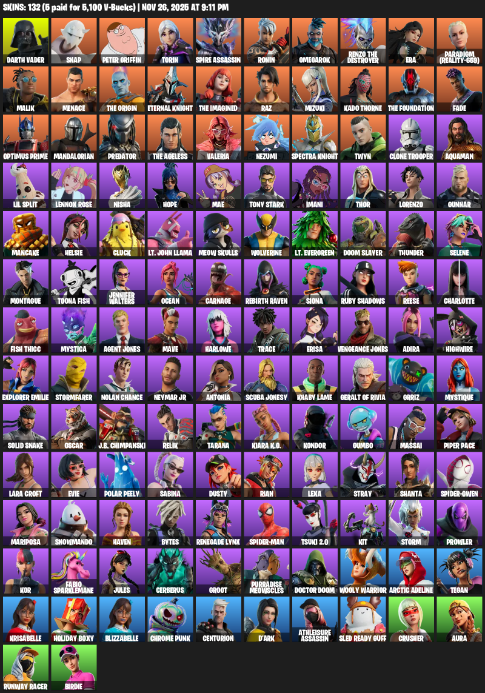 Fortnite Account ( PLAYSTATION / XBOX / PC ) (Lara Croft) (132 Skins) Fortnite Account ( PLAYSTATION / XBOX / PC ) (Lara Croft) (132 Skins)