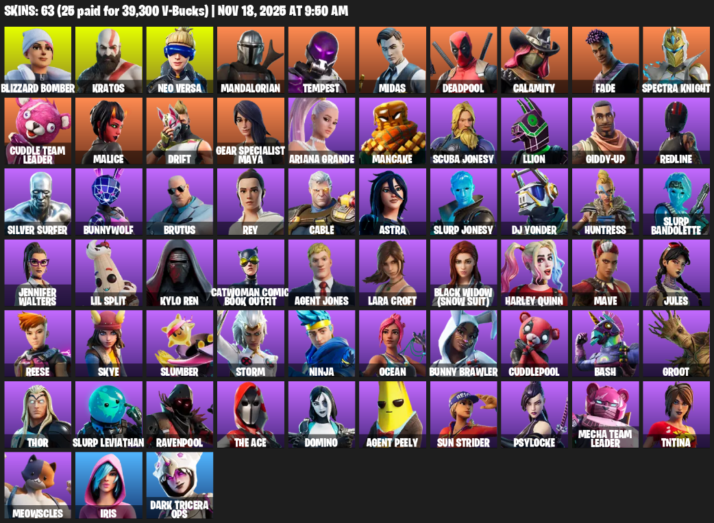 Fortnite Account ( XBOX / PC ) (Leviathan Axe) (63 Skins) Fortnite Account ( XBOX / PC ) (Leviathan Axe) (63 Skins)