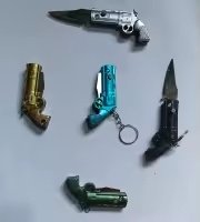 Pack Of 2 Mini Gun Knife Keychain Miniature Gift For Boys And Girl