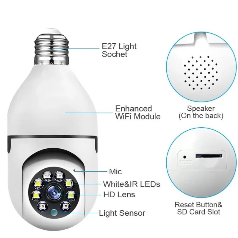 Wireless Wifi Light Bulb Camera Security Camera