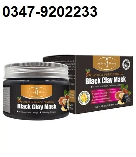 Aichun Beauty Argan Oil & Bamboo Black Clay Mud Mask 150g (10 Minute Facial Therapy)