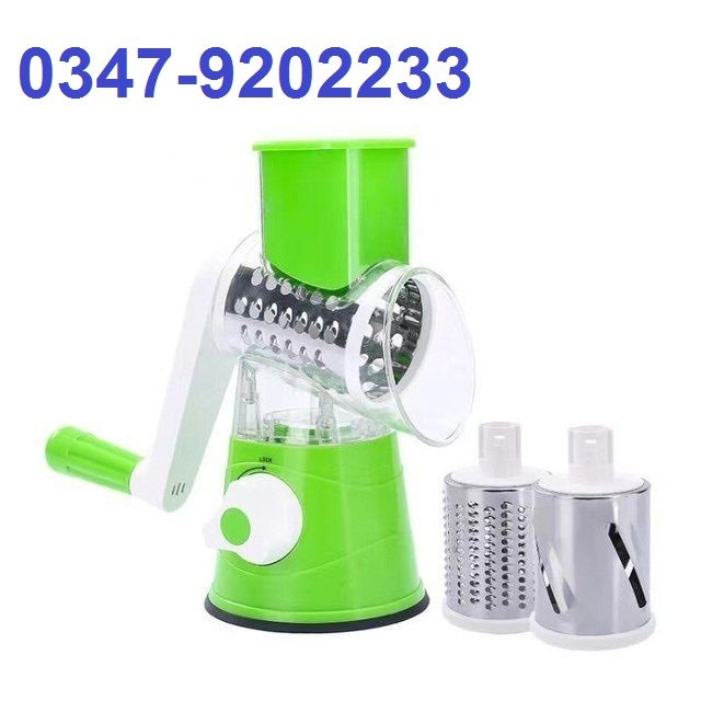 Manual Vegetable Cutter Slicer Round ,Grater,3 in1 Slicer,kadokash, Table top Drum grater Chopper Blades Multifunctional Kitchen Gadgets Cutting Machine.