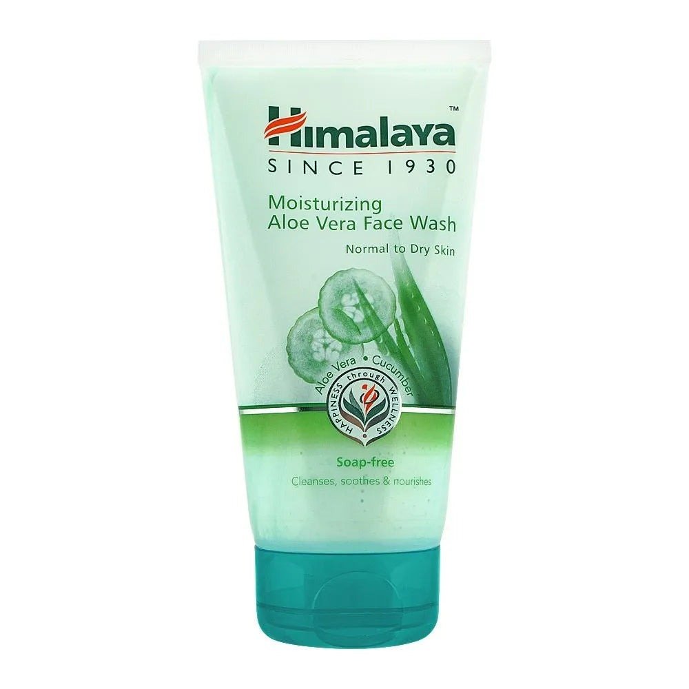 Himalaya Moisturizing Aloe Vera Face Wash, Soap Free, Normal To Dry Skin 150ml