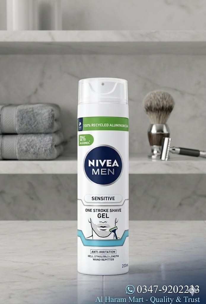 NIVEA MEN Sensitive One Stroke Shave Gel, with Chamomile, 200ml