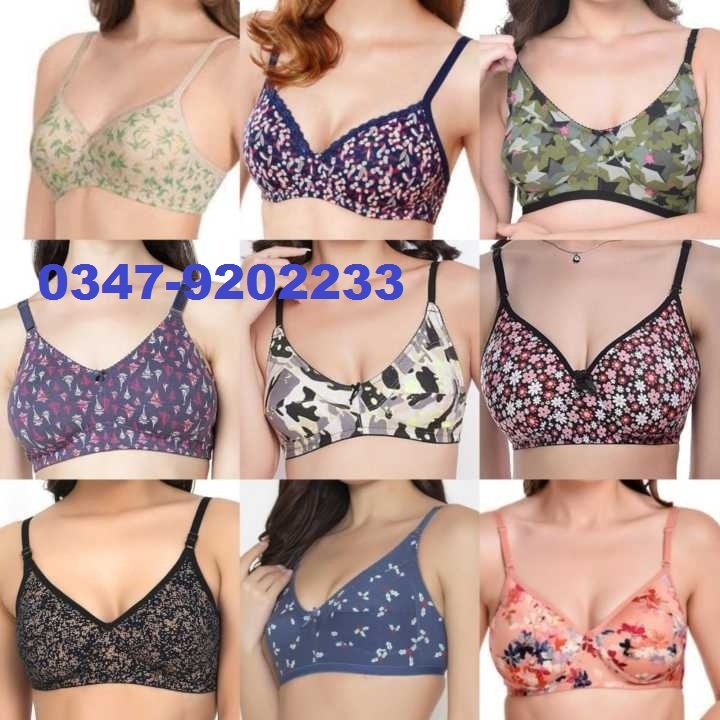 Pack Of 3 Bra For Ladies And Girls Stretchable Comfortable Fit Multicolor Cotton Fabric Daily Wear