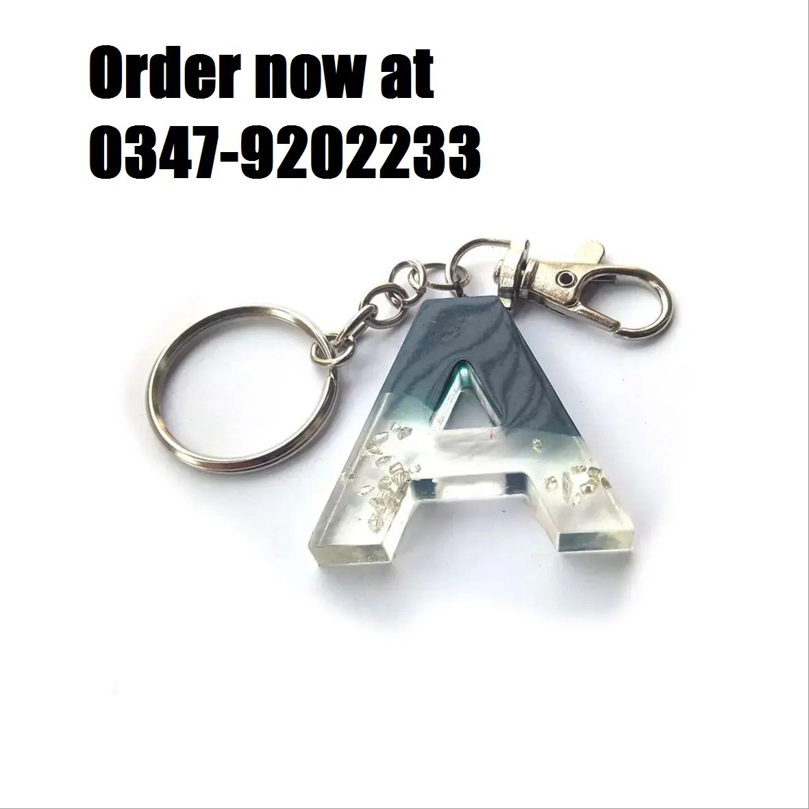 Customise resin name Keychain - Letter Key chain - Alphabet Keyring - Handmade white gold blue with name Key rings - 3D letters, Alphabet A-Z Initial keychain- keychain for girls and boys
