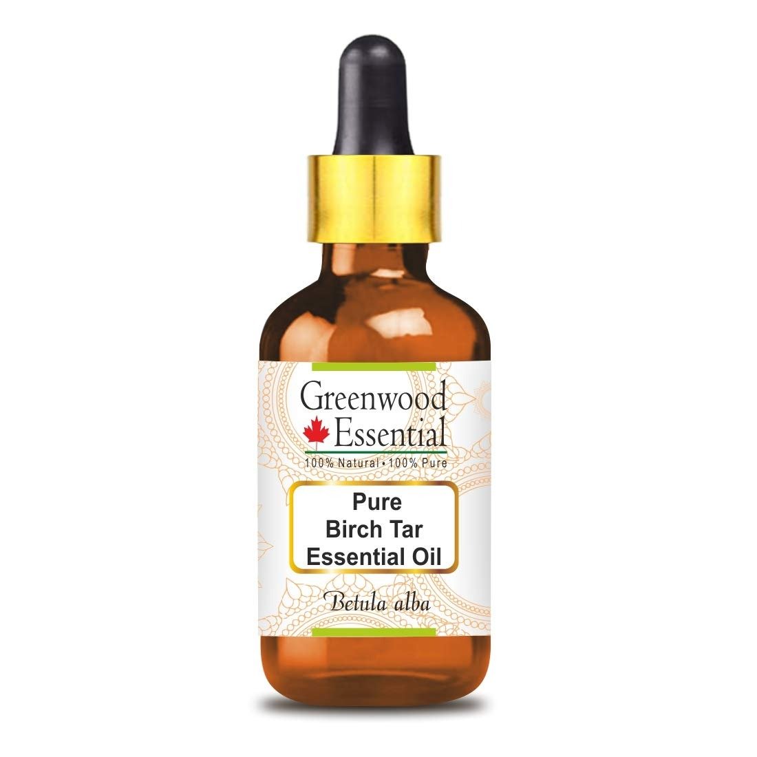 Greenwood Essential Birch Tar Essential Oil (Betula alba) with Glass Dropper Pure | Non-Sticky | Non-greasy | Lightweight | Men & Women | All Skin Types | Steam Distilled 30ml