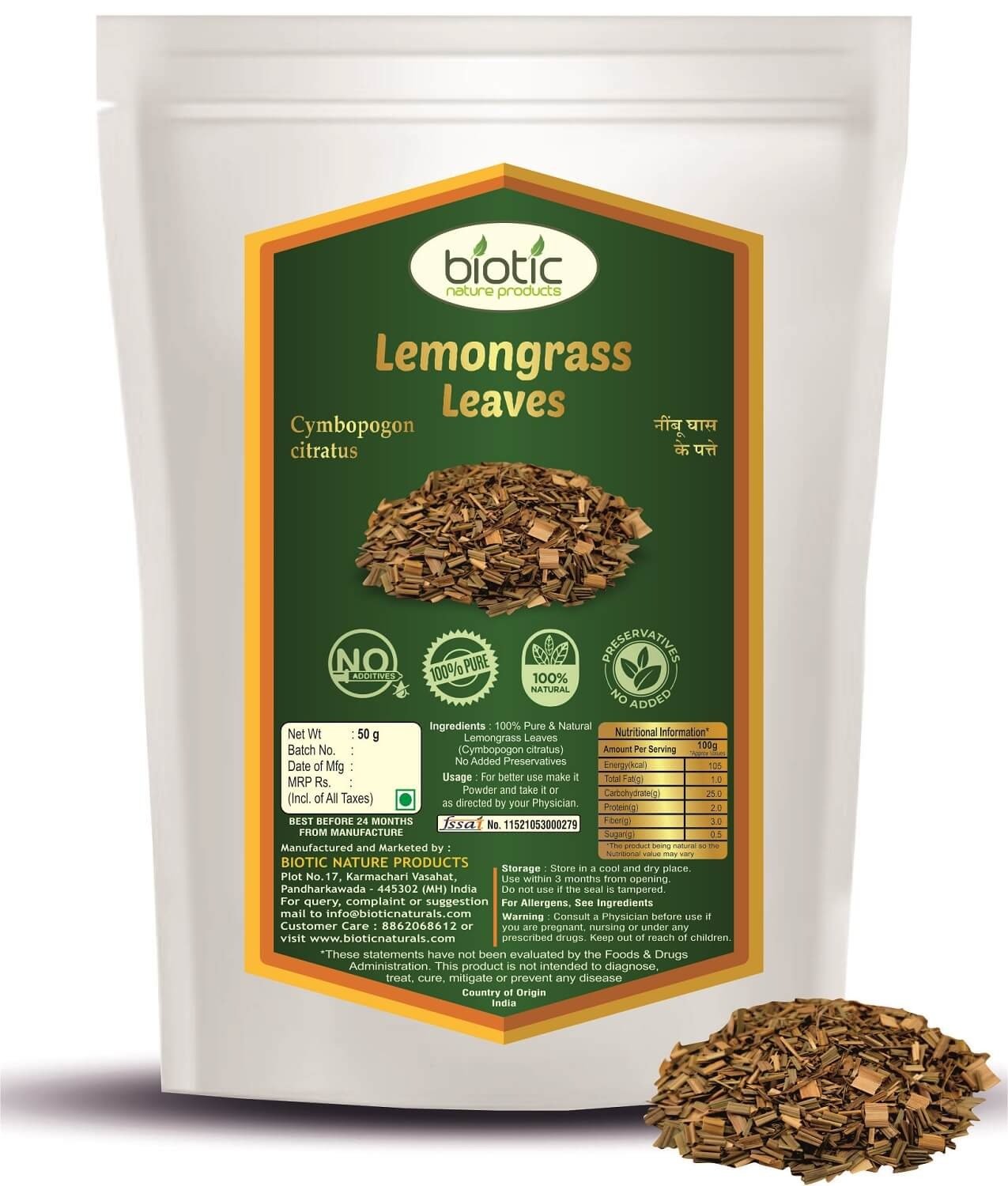 Natural Dry Lemon Grass Leaves – Fresh Lemongrass Dried Leaves for Tea – Organic Herbal Tea