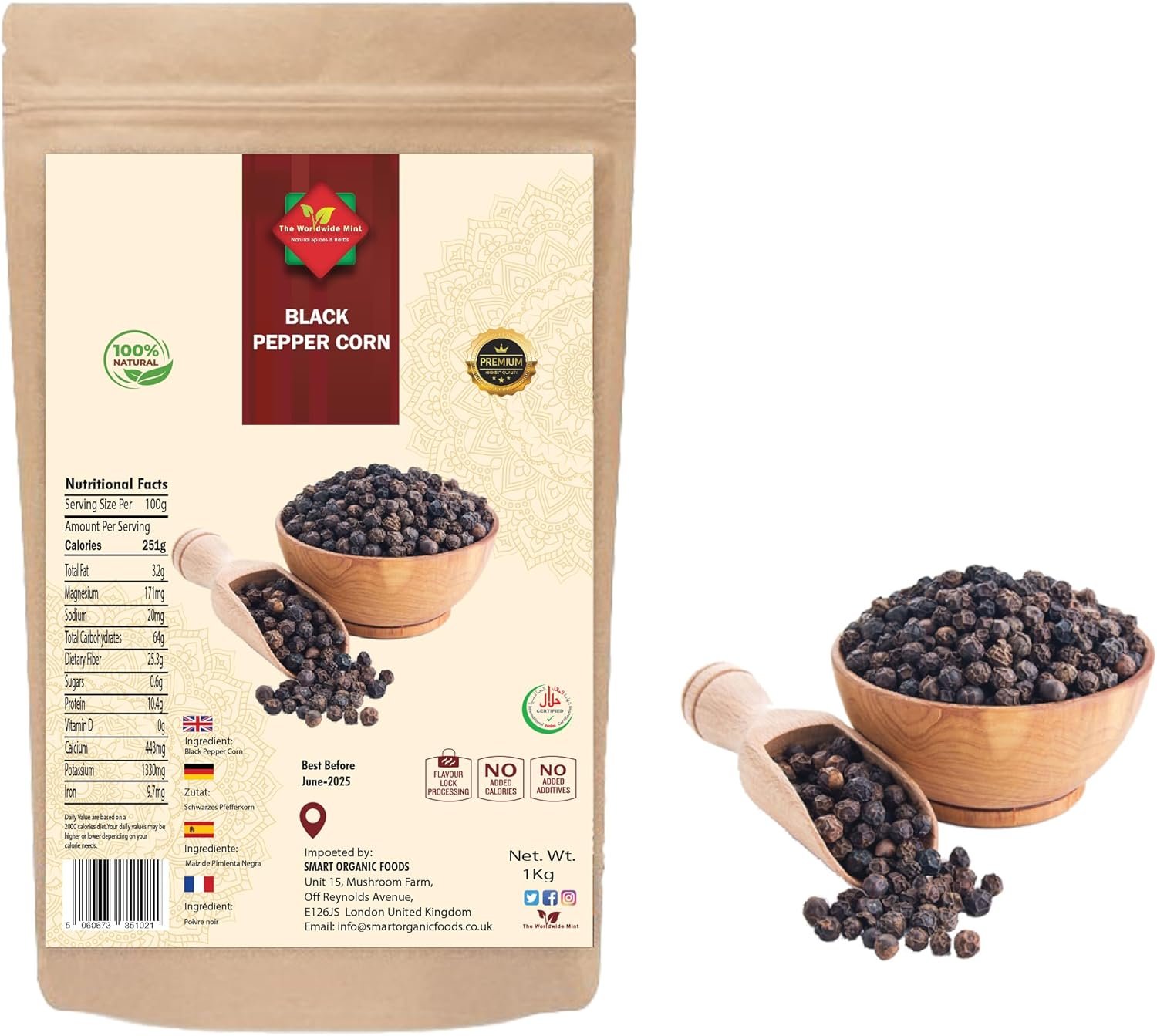 Black Pepper | Black Peppercorns 250g