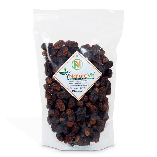 NatureVit Black Dry Dates | Sukha Khajoor | Kala Chuara 500G