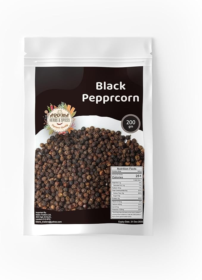 Black Peppercorns | 100% Natural Whole Black Pepper