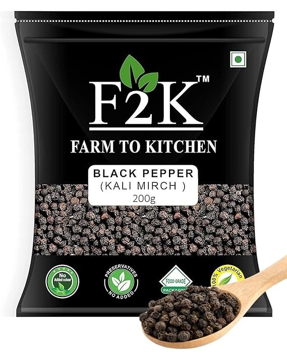 F2K Black Pepper Whole Kali Mirch 200g -