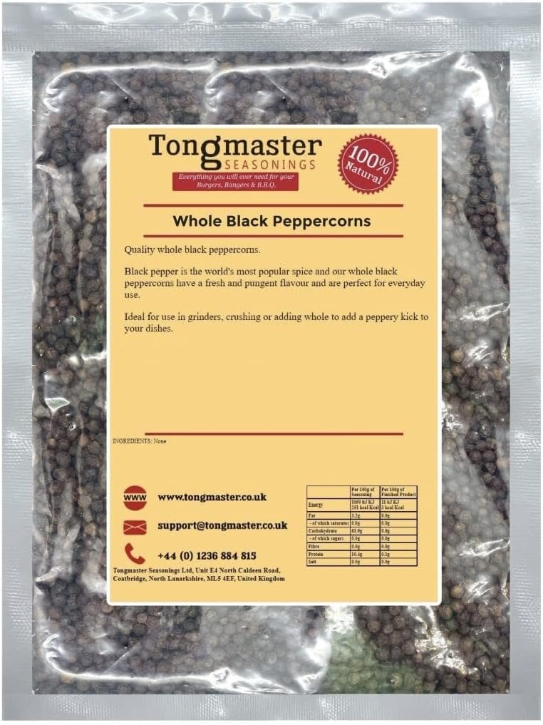 Whole Black Peppercorns - 200g