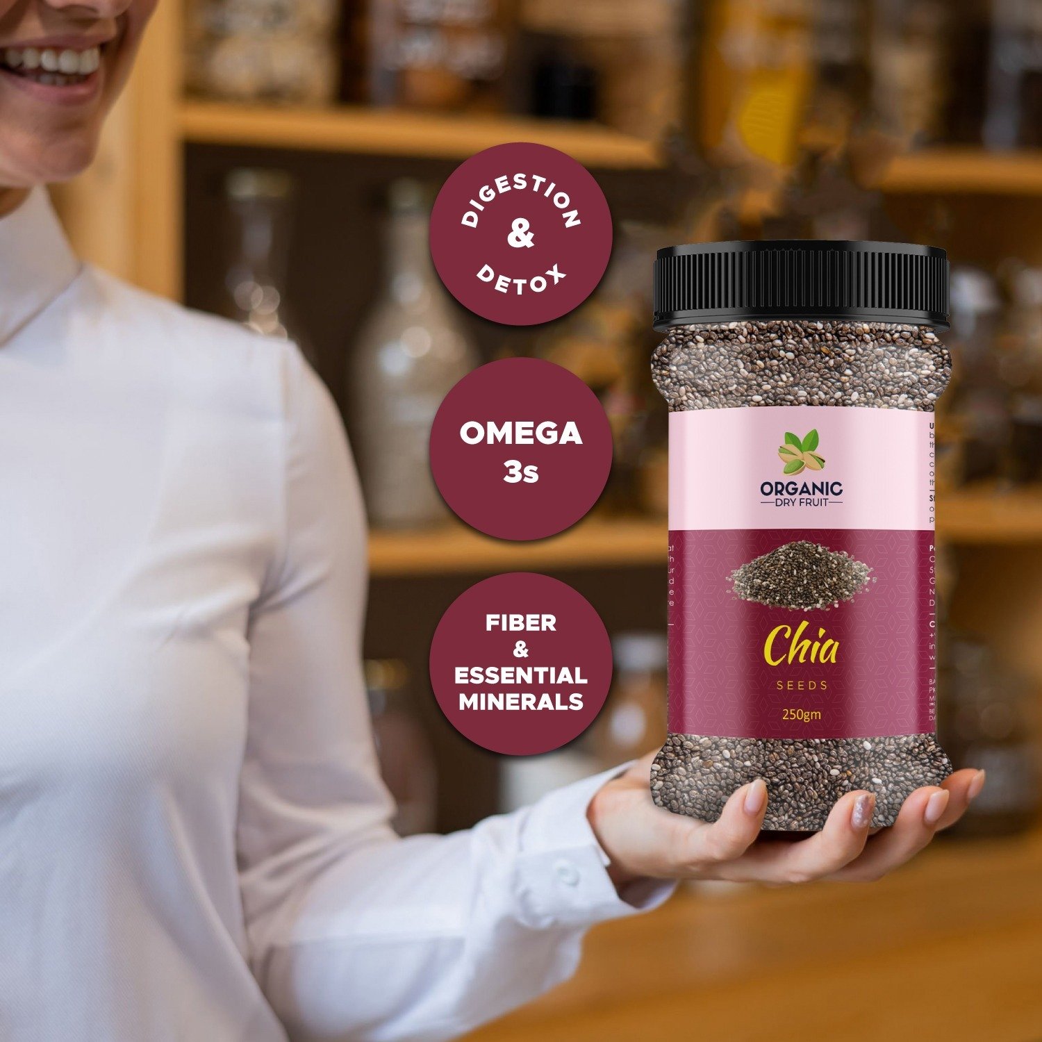 Organic Dry Fruit Premium Quality Chia Seeds 250G