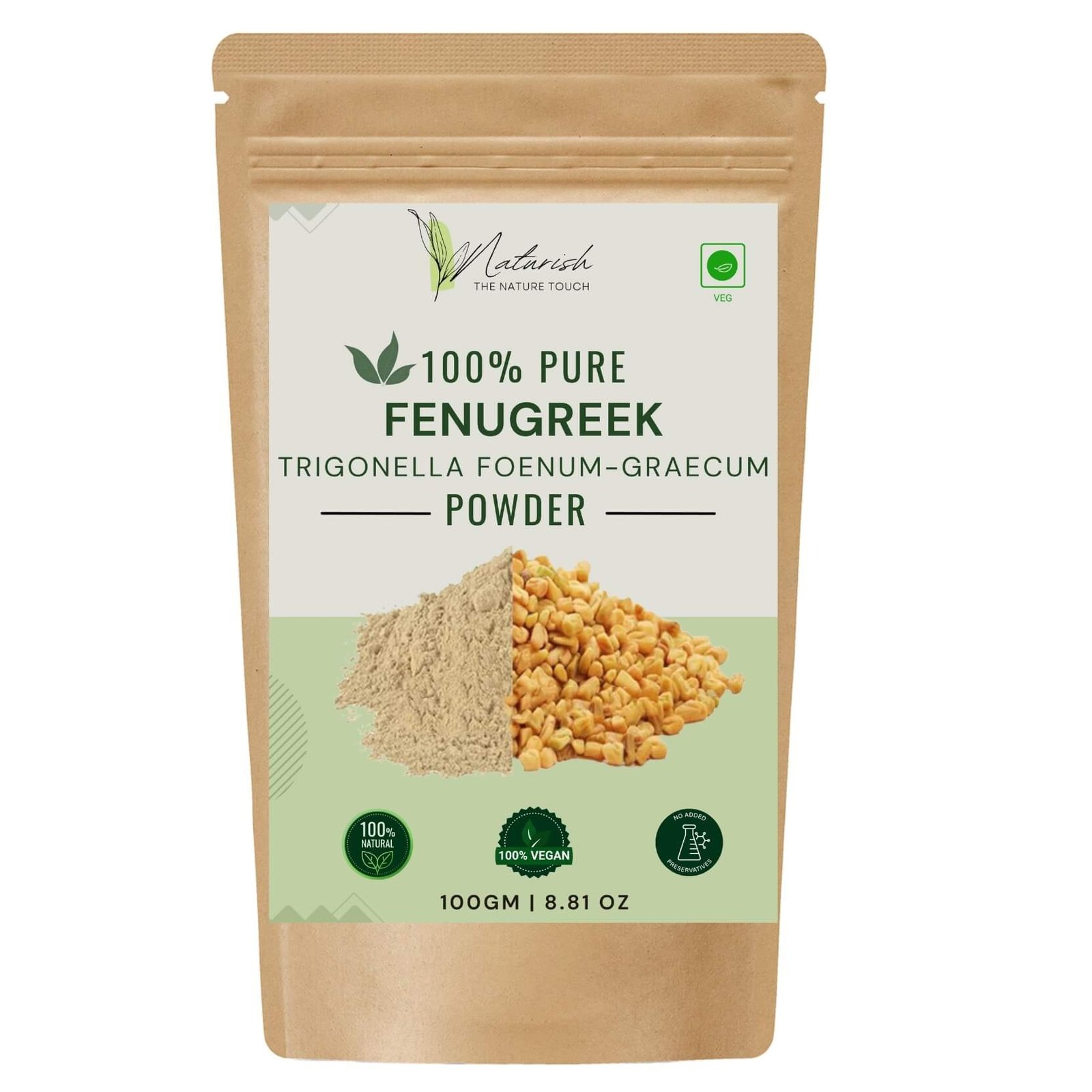 vFenugreek Powder – improved digestion , lower blood sugar, lower cholesterol, improved skin health
