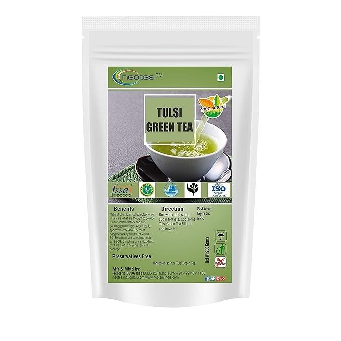 Neotea Tulsi Green Tea Improves Natural Ingredients - Green Tea Tulsi 200 gm