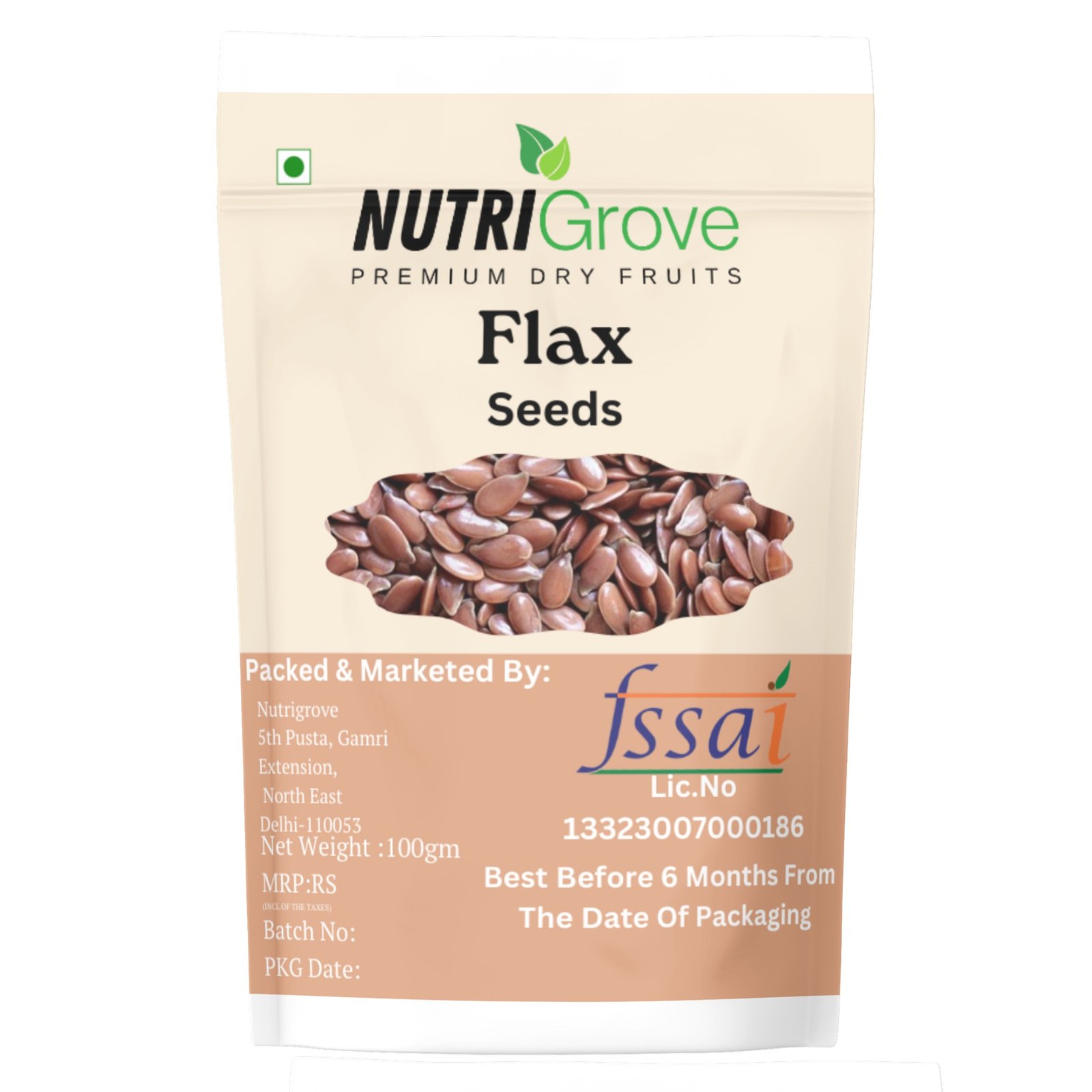 Nutrigrove Premium Raw Flax Seeds 100gm