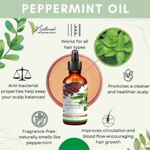 Peppermint Essential Oil – 100% Pure Natural Aromatherapy for Relaxation, Pain Relief, and Fresh Breath
