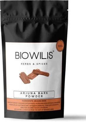 BIOWILIS Arjuna bark powder | Marutham pattai podi | Terminalia arjuna (100 g)