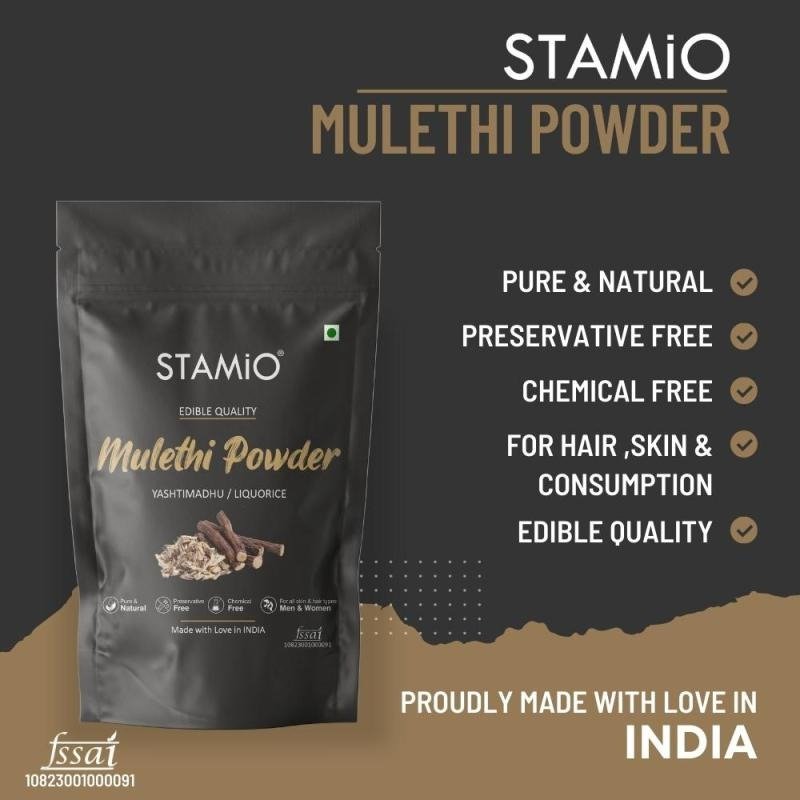 Mulethi Powder for Face Pack, Hair, Mask, Eating