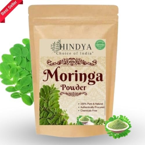 Hindya Organic Moringa Powder – 100g Organic Moringa Churna from Pure Moringa Leaves for Skin & Hair Health