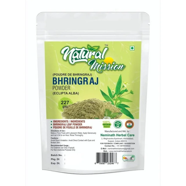 Bhringraj Leaves (ECLIPTA ALBA) Powder for FIGHTING HAIR FALL NATURALLY by Neminath Herbal care